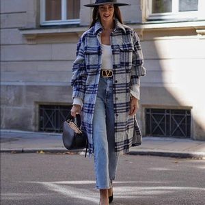 HM Blue Plaid Shacket